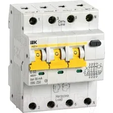 Дифавтомат IEK АВДТ 34 3P+N C32 30мА (MAD22-6-032-C-30)