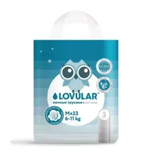 Подгузники-трусики Lovular Hot Wind детские ночные M 6-11 кг 23шт