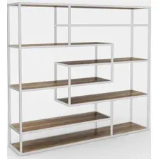 Стеллаж Hype Mebel Зиг-Заг 200x150 (белый/дуб галифакс олово)