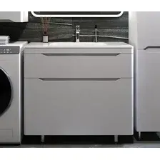Symbolite Тумба под умывальник Марелла 90 Люкс Plus 2 ящика + Марелла Люкс 90х40 (белый матовый)