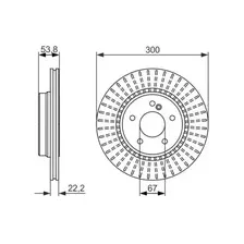 Тормозной диск BOSCH 0 986 479 653 вентилируемый , передняя ось