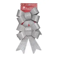 Елочная игрушка Pozzi Milano Бантики 5131 (2 шт, серебристый)