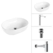 Умывальник Lauter 21836A + Moon 21СK81691C + сифон 21635CH + дон.клапан 21190CH (хром)