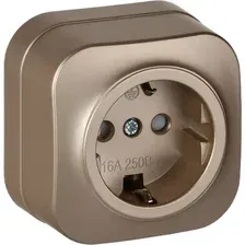 Розетка IEK Glory ERH14-K37M-16 (шампань матовый)