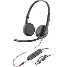 Наушники-гарнитура Poly Blackwire 3200 3225 / 8X229A6 (черный/красный)