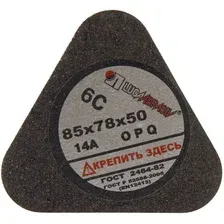 Сегмент шлифовальный LugaAbrasiv 6С 85х78х50 54С 20 О-Р В, с гайкой