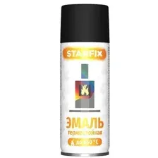 Краска-эмаль аэроз. термостойкая силиконовая черный STARFIX 520мл