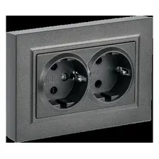Розетка двойная скрытая с заземлением IEK Brite бронза (BR-R24-16-K45-F)