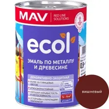 Эмаль ECOL по металлу и древесине (ПФ-115) вишневая глянцевая 1,0л (0,9 кг)