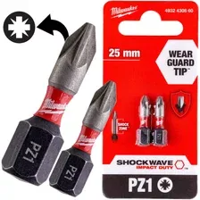 PZ1x25мм (2шт) Бита для шуруповёрта ударная Shockwave MILWAUKEE