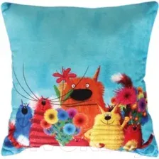 Декоративная подушка Lanatex Кис 0348 22291 (35x35x14см, синий/бирюзовый)
