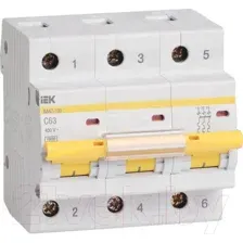 Выключатель автоматический IEK ВА 47-100 3Р 80А 10кА D MVA40-3-080-D
