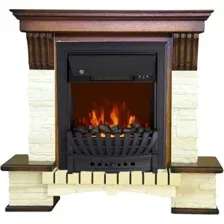 Каминокомплект Smolcom Stone Montebello STD-ASP с Aspen Black (дуб антик)