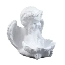 Фигура - подсвечник "Ангел с кувшинкой" 23х22,5х25,5 см белый 3739389