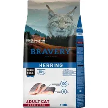 Корм для кошек BRAVERY беззерновой, монопротеиновый, с сельдью, 7 кг