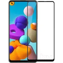Защитное стекло для телефона Case 111D для Galaxy A21s (черный глянец)