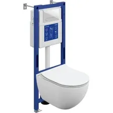 Унитаз подвесной Cersanit Brasko Smart DPL EO Slim + Aqua 40 Smart M 69334 (с кнопкой Estetica белый)