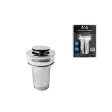 Выпуск для умывальника click/clack, малая крышка с переливом, хром, 1 1/4" (S596)