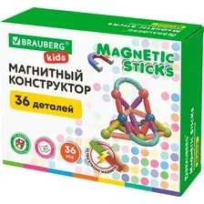 Конструктор магнитный Brauberg Kids Magnetic Sticks / 665721