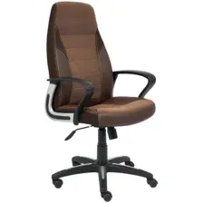 Офисное кресло TetChair Inter (искусственная кожа, флок, ткань, коричневый)