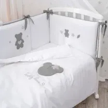 Детский комплект постельного белья Perina Teddy love ТЛ2.140-01.13 (2 предмета, серо-оливковый)