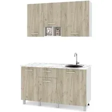 Готовая кухня Modern Ника Н14 (белый/серый дуб)
