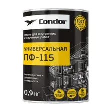Эмаль ПФ-115 CONDOR серая ГОСТ 6465-76, банка 0,9 кг