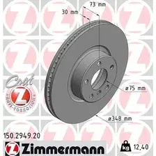 Тормозной диск ZIMMERMANN 150.2949.20 вентилируемый , передняя ось слева