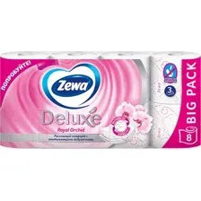 Туалетная бумага Zewa Deluxe Орхидея 3х слойная (8рул)