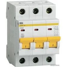 Выключатель автоматический IEK ВА47-29 50А 3Р 4.5кА С MVA20-3-050-C