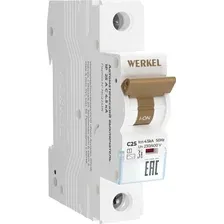 Выключатель автоматический Werkel 1P 25 A C 4.5 kА W901P254