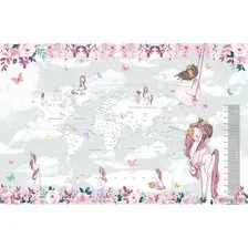 Виниловые обои Citydecor Princess 16 400x260, карта мира с ростомером