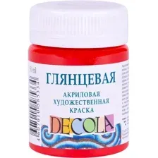 Акриловая краска Decola Красная глянцевая 2928331 (50 мл)