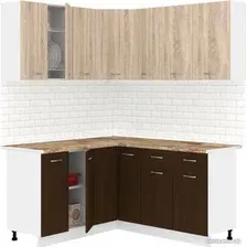 Готовая кухня Кортекс-мебель Корнелия Лира 1.5x1.7 (дуб сонома/венге/мадрид)