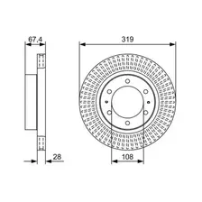 Тормозной диск BOSCH 0 986 479 W47 вентилируемый , передняя ось