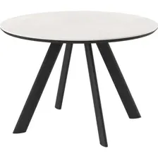 Стол МамаДома Rondy-116, круглый нераздвижной, krater perla premium cer/черный, 116