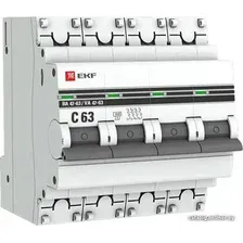 Выключатель автоматический EKF PROxima ВА 47-63 4P 63А (C) 4.5kA MCB4763-4-63C-pro