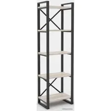 Стеллаж Hype Mebel Стандарт 80x200 (черный/древесина белая)
