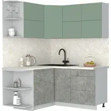Кухонный модуль Интерлиния Мила Матте 1.5x1.6 А (мята/керамика/опал светлый)