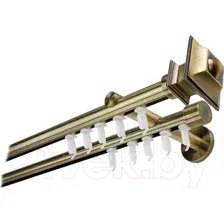 Карниз для штор Lm Decor Верди 2р 19/19мм (антик, 2.4м)