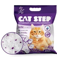 Наполнитель для кошачьих туалетов Cat Step, впитывающий, силикагелевый, Arctic Lavender, 15,2л