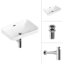Умывальник Lauter 21441A + клапан 21190CH + сифон 21635CH (хром)