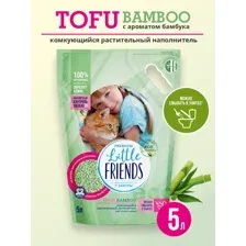 Наполнитель для кошачьего туалета "Little Friends Bamboo" растительный, с ароматом бамбука, 5 л/2.5