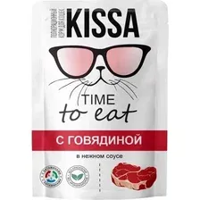 Консервированный корм для кошек Kissa С говядиной в соусе (28x75г)
