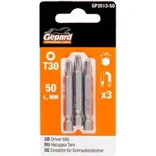 Бита для шуруповерта магнитная Torx GEPARD 25 мм, 30 (GP3513-25)