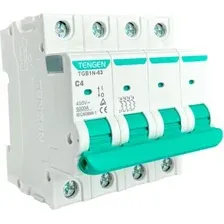 Выключатель автоматический Tengen TGB1N-63 4P 4A C 6kA 4M TGB1N-63-4-04C