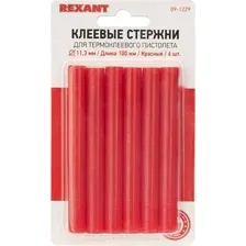 Клеевые стержни Rexant 09-1229 (6 шт, красный)