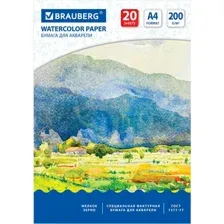 Набор бумаги для рисования Brauberg Летний день А4 200г/м2 / 111073 (20л)