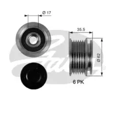 шкив генератора! Audi A4 1.6/1.8T/2.0/A6 2.0, VW Passat 1.6 00 OAP7044 GATES