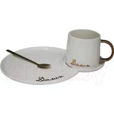 Чашка с блюдцем Lenardi 106-029 (с ложкой)